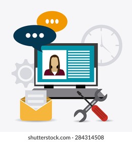 Customer design over white background, vector illustration.