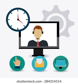 Customer design over white background, vector illustration.