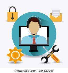 Customer design over white background, vector illustration.