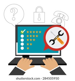 Customer design over white background, vector illustration.