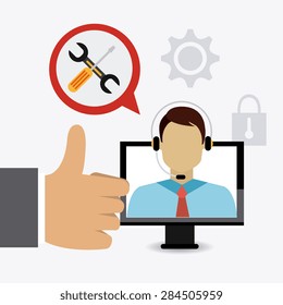 Customer design over white background, vector illustration.