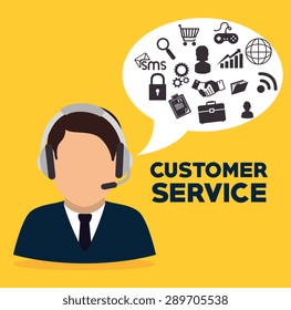 Customer design over yellow background, vector illustration.