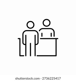 customer desk icon sign vector