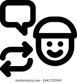 Customer Engagement, Customer Feedback, Customer Involvement Outline Icon