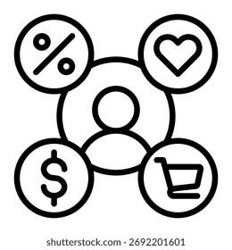 Customer Engagement Icon Element For Design
