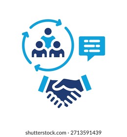 Ilustração mista de vetor do ícone de compromisso com o cliente