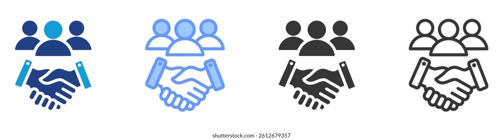 Customer engagement icon set multiple style collection