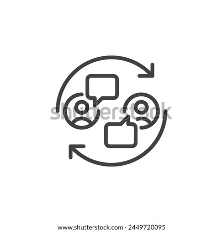 Customer Engagement line icon. linear style sign for mobile concept and web design. B2B outline vector icon. Symbol, logo illustration. Vector graphics