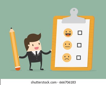 Customer Evaluation. Feedback Emoticons. Business Concept Illustration.  