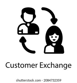 A Customer Exchange Icon In Solid Design