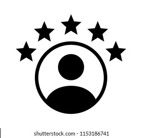 Customer Experience Or 5 Star Satisfaction Rating Flat Vector Icon For Review Apps And Websites