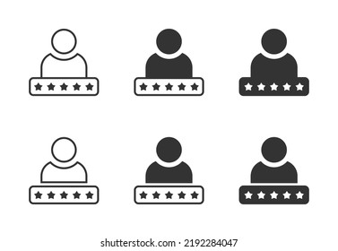 Customer Experience Or 5 Star Satisfaction Rating Icon. Customer Rating Icon. Vector Illustration.
