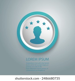 Customer experience or 5 star satisfaction rating line art vector icon for review apps and websites