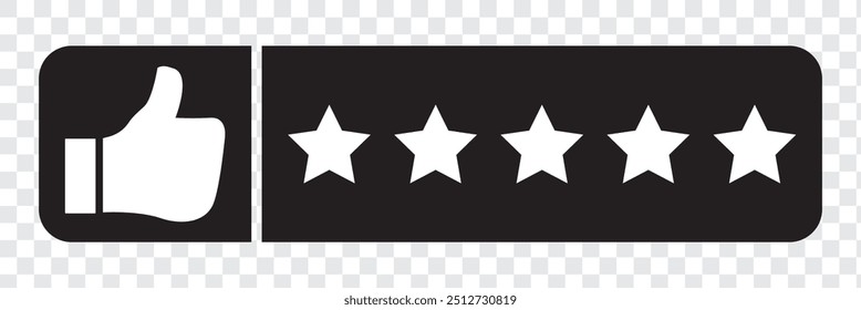 Customer experience or 5 star satisfaction rating line art vector icon for review apps and websites. Eps 10. 