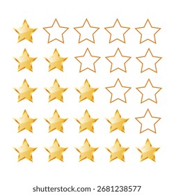 Experiencia Cliente o 5 estrellas de satisfacción. Icono del Vector del arte de la línea para los App y los Sitios web de la revisión