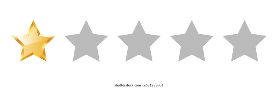 Experiência do cliente ou índice de satisfação de 5 estrelas. Line art. Ícone vetorial para aplicativos e sites de revisão