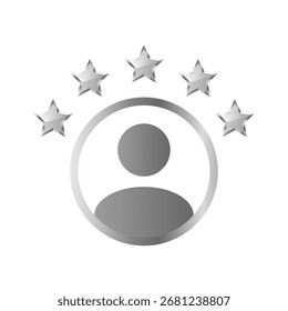 Experiência do cliente ou índice de satisfação de 5 estrelas. Line art. Ícone vetorial para aplicativos e sites de revisão