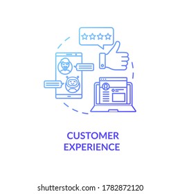 Customer experience blue gradient concept icon. Positive rating for company services. User review. Client feedback idea thin line illustration. Vector isolated outline RGB color drawing