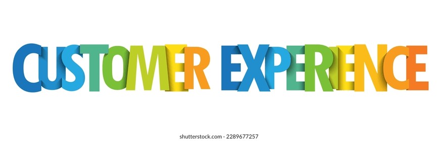 CUSTOMER EXPERIENCE colorful vector typography banner