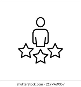 Icono de línea de concepto de experiencia del cliente. Ilustración de elemento simple. Diseño de símbolos de esquema de la experiencia del cliente.