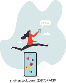 Customer experience, CX or UX user experience, feedback or comment, opinion on product and service,character for design