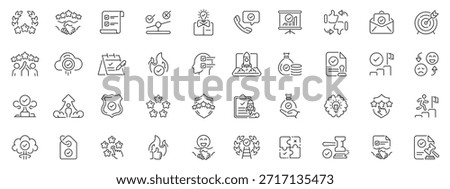 Customer experience editable line icons set. feedback and service quality symbols