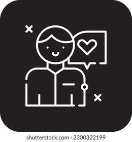 Icono de comentarios de cliente con estilo de línea rellena de negro. análisis. Ilustración del vector