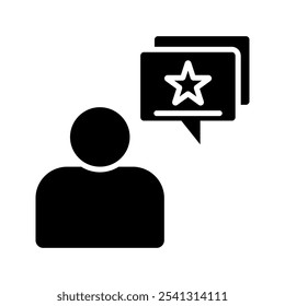 Customer experience feedback message doodle icon. Client positive star message hand drawn sketch style icon. Service experience feedback doodle drawing