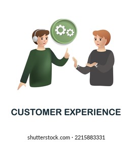 Icono de Experiencia del cliente. 3d ilustración de la colección de asistencia al cliente. Icono 3d de Creative Customer Experience para diseño web, plantillas, infografías y más