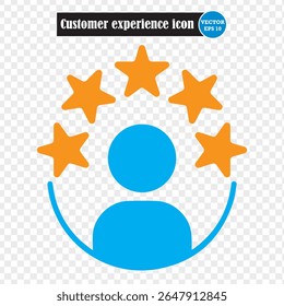 Customer experience icon. Five stars customer rating stock illustration. PNG. Eps 10