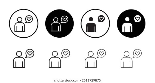 customer experience icon Flat simple outline set