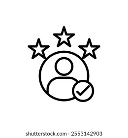 Isolamento do logotipo linear do ícone da experiência do cliente