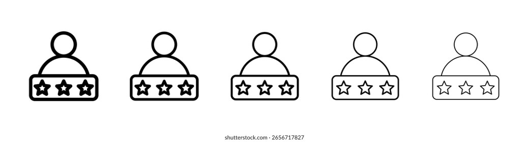 Icono de la experiencia del Cliente o estilo negro del contorno de la ilustración del logotipo