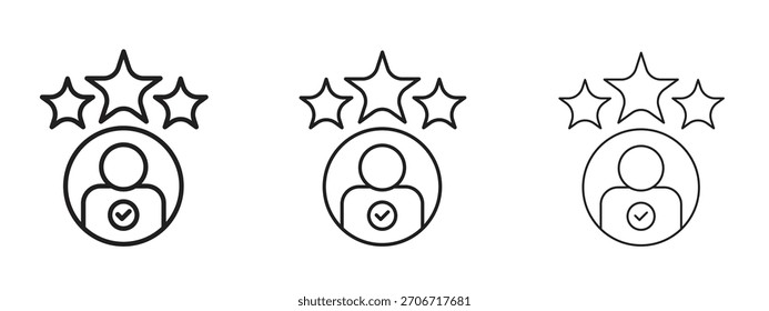 Icono de experiencia Cliente con estilo de contorno, diseños de Ilustración vectorial