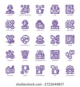 Pacote de ícones de experiência do cliente para seu site, celular, apresentação e design de logotipo. Design de cores básico da linha de ícones de experiência do cliente. Ilustração de gráficos vetoriais e traçado editável.