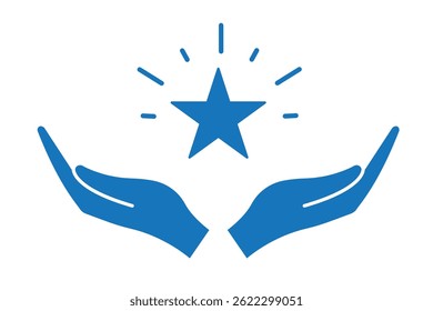 Customer experience icon . Rating icon . Customer product rating with five stars icon vector . 