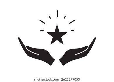Customer experience icon . Rating icon . Customer product rating with five stars icon vector . 