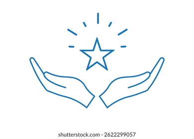 Customer experience icon . Rating icon . Customer product rating with five stars icon vector . 