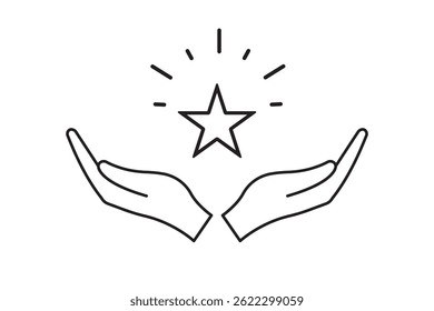 Customer experience icon . Rating icon . Customer product rating with five stars icon vector . 