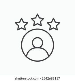 Customer experience icon in thin black lines
