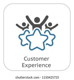 Customer Experience Line Icon. Client Satisfaction symbol. Customer Relationship Management. Isolated UI element.