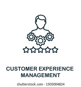 Customer Experience Management outline icon. Thin line concept element from crm icons collection. Creative Customer Experience Management icon for mobile apps and web usage.