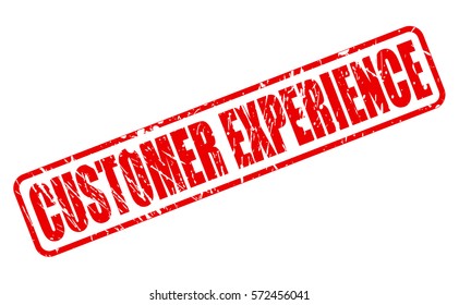 CUSTOMER EXPERIENCE red stamp text on white