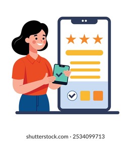 customer experience, shopping user experience feedback rating  vector illustration