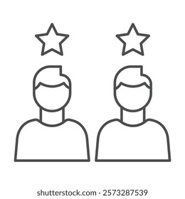 customer experience thinline icon, editable vector icon, pixel perfect, illustrator ai file 