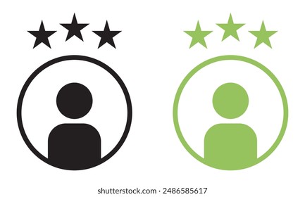 Customer experience three star satisfaction rating. Flat vector icon for apps and websites. EPS10