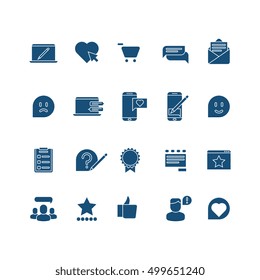 Customer experience, user rating, testimonials vector icons set. Feedback from client illustration
