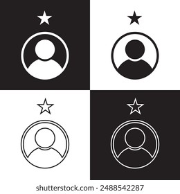 Customer experience vector icon . 1 to 5 star satisfaction rating vector icon. Rating icon. 5 star work experience symbol.  isolated on white and black  background. . EPS 10