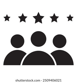 Customer experience vector icon. 5 star satisfaction rating vector icon sign, work experience symbol.