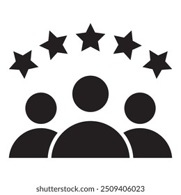 Customer experience vector icon. 5 star satisfaction rating vector icon sign, work experience symbol.